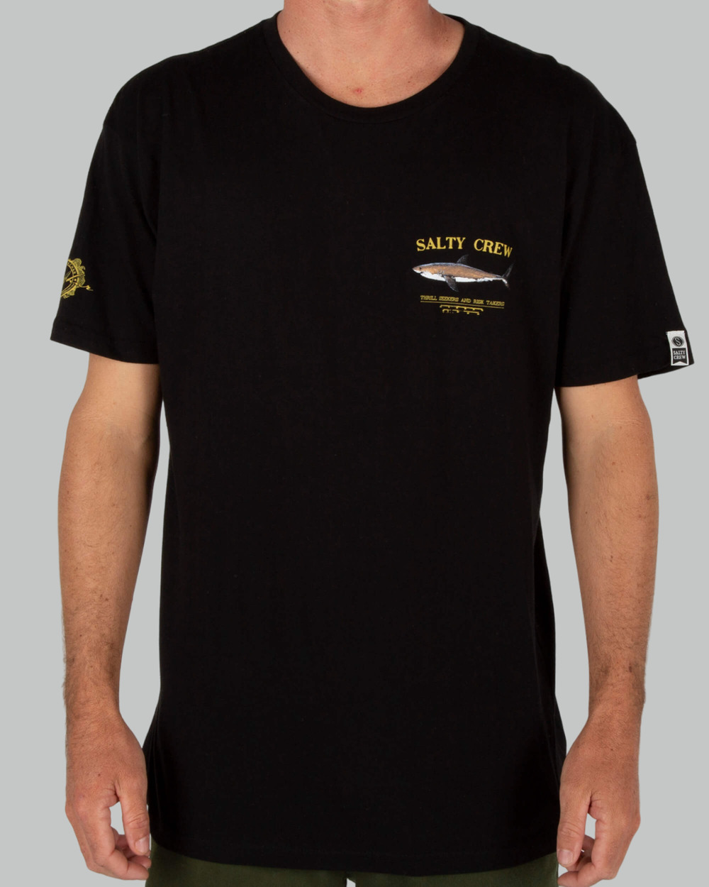 Salty Crew Men's XXL Bruce Premium Black Short Sleeve Crew-Neck T-Shirt OS23-19